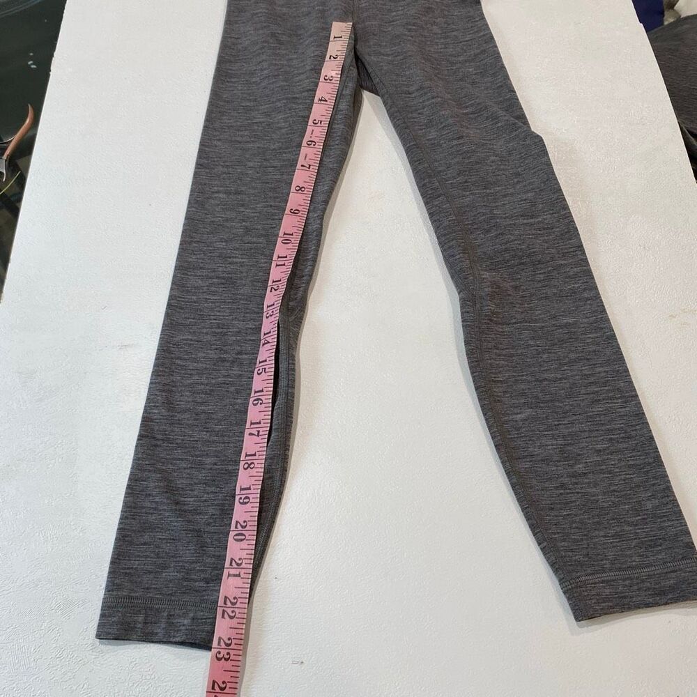 Lululemon Leggings Size 0 Heathered Gray High Rise Full Length Yoga Pants - Picture 6 of 6